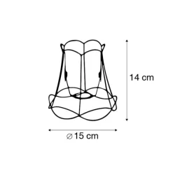 Metalen lampenkap zwart 15/14 - Granny Frame