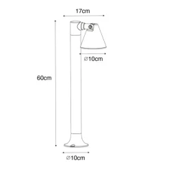 Modern buiten paaltje roestbruin 60 cm IP44 verstelbaar - Ciara