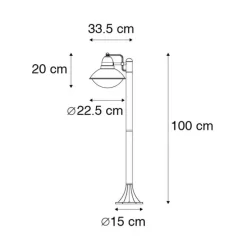 Modern buiten paaltje zwart 100 cm IP44 - Marcel