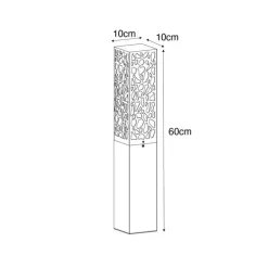 Modern buiten paaltje zwart 60 cm IP44 - Nicole
