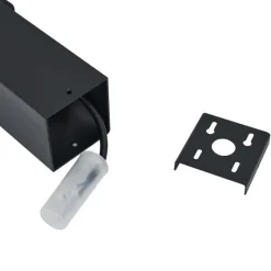 Modern buiten paaltje zwart met smoke glas 70cm met schemersensor IP44 - Denmark