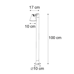 Modern buiten paaltje zwart 100 cm IP44 verstelbaar - Ciara