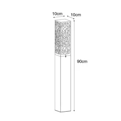 Modern buiten paaltje zwart 90 cm IP44 - Nicole