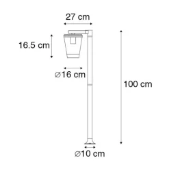 Modern buiten paaltje zwart 100 cm IP44 - Joren