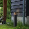 Modern buiten paaltje zwart met smoke glas 50cm met schemersensor IP44 - Denmark