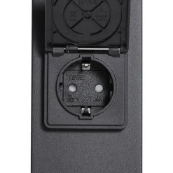 Modern buiten paaltje zwart met smoke glas 50cm met schemersensor IP44 - Denmark