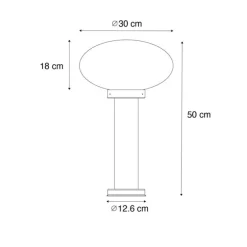 Modern buiten paaltje zwart 50 cm - Elly