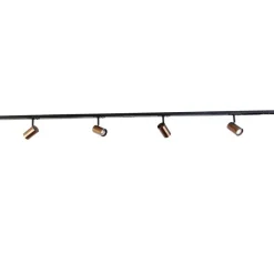 Modern 1-fase railsysteem met 4 spots donkerbrons - Jeana