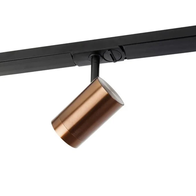 Modern 1-fase railsysteem met 4 spots donkerbrons - Jeana