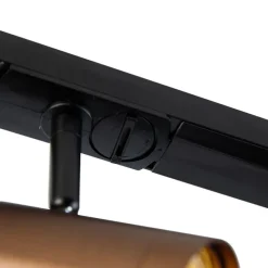 Modern 1-fase railsysteem met 4 spots donkerbrons - Jeana