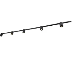 Modern 1-fase railsysteem met 5 spots zwart - Rondoo Up