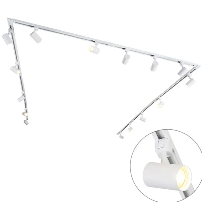 Modern 1-fase railsysteem met 15 spots wit - Iconic Jeana