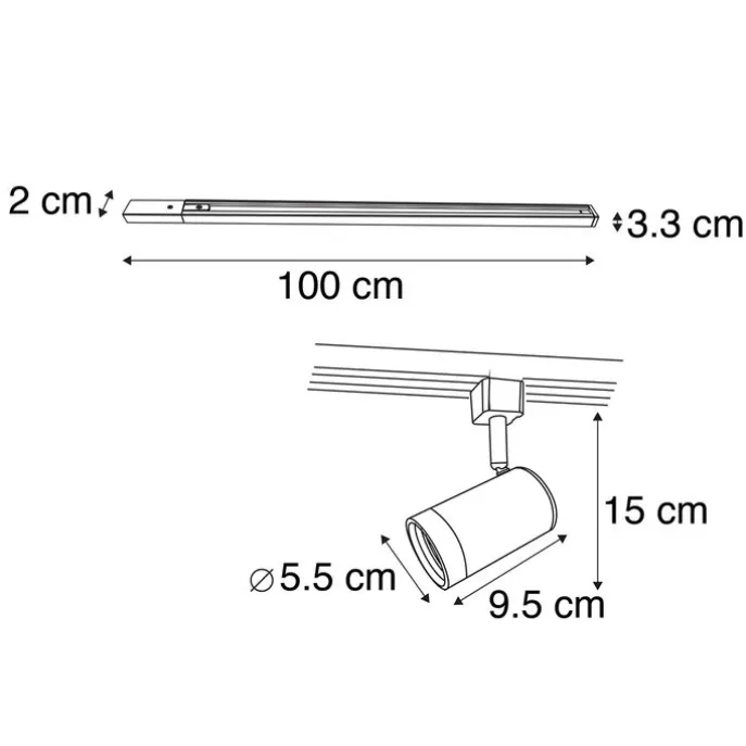 Modern 1-fase railsysteem met 15 spots wit - Iconic Jeana