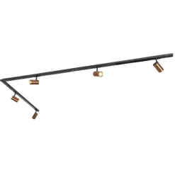 Modern 1-fase railsysteem met 5 spots donkerbrons - Jeana