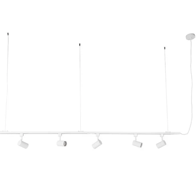 Modern hangend railsysteem met 5 spots wit 1-fase- Iconic Jeana