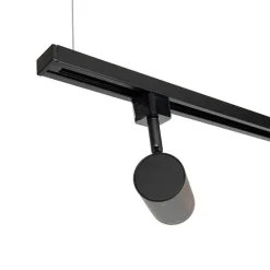 Modern hangend railsysteem met 5 spots zwart 1-fase- Iconic Jeana