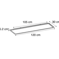 Modern LED paneel staal 120 cm incl. LED 4-staps dimbaar - Liv