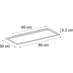 Modern LED paneel staal 80 cm incl. LED - Liv
