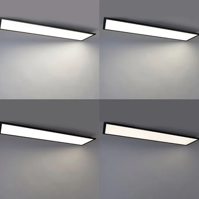 Modern LED paneel zwart 120 cm incl. LED dim to warm - Liv