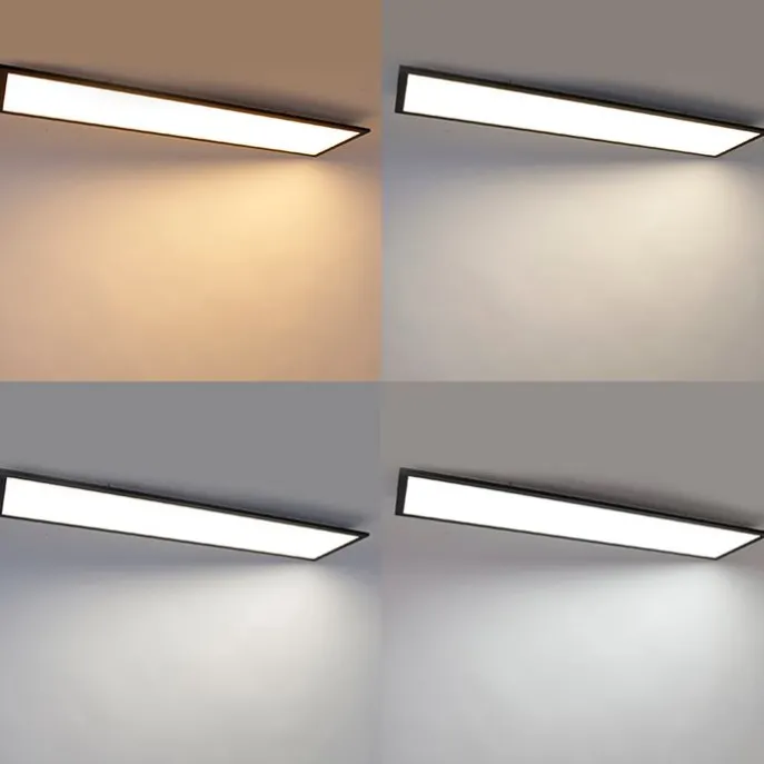 Modern LED paneel zwart 120 cm incl. LED dim to warm - Liv