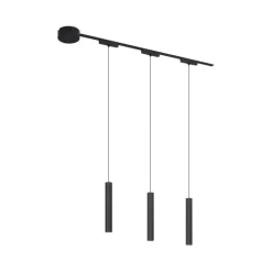 Modern railsysteem met 3 hanglampen zwart 1-fase - Magnetic Cassie