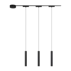 Modern railsysteem met 3 hanglampen zwart 1-fase - Magnetic Cassie