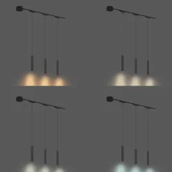 Modern railsysteem met 3 hanglampen zwart 1-fase - Magnetic Cassie