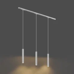 Modern railsysteem met 3 hanglampen wit 1-fase - Slimline Keno