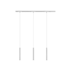 Modern railsysteem met 3 hanglampen wit 1-fase - Slimline Keno