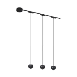 Modern railsysteem met 3 hanglampen zwart 1-fase - Magnetic Lance