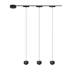 Modern railsysteem met 3 hanglampen zwart 1-fase - Magnetic Lance