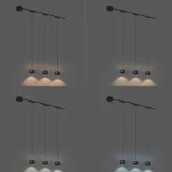 Modern railsysteem met 3 hanglampen zwart 1-fase - Magnetic Lance