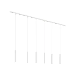 Modern railsysteem met 6 hanglampen wit 1-fase - Slimline Keno