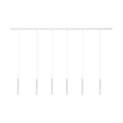 Modern railsysteem met 6 hanglampen wit 1-fase - Slimline Keno
