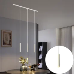 Modern railsysteem met 3 hanglampen beige met wit 1-fase - Slimline Keno
