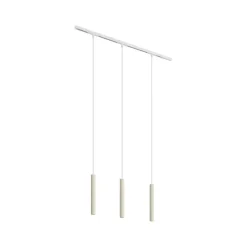 Modern railsysteem met 3 hanglampen beige met wit 1-fase - Slimline Keno
