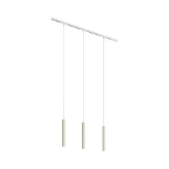 Modern railsysteem met 3 hanglampen beige met wit 1-fase - Slimline Keno