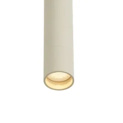Modern railsysteem met 3 hanglampen beige met wit 1-fase - Slimline Keno