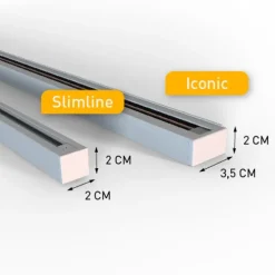 Modern railsysteem met 3 hanglampen beige met wit 1-fase - Slimline Keno