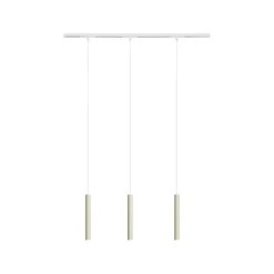 Modern railsysteem met 3 hanglampen beige met wit 1-fase - Slimline Keno