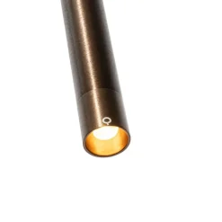 Modern railsysteem met 5 hanglampen donker brons 1-fase - Iconic Frini