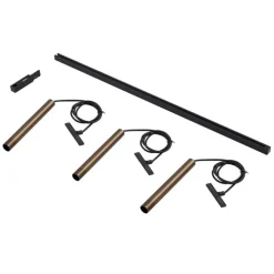 Modern railsysteem met 3 hanglampen brons 1-fase - Slimline Keno