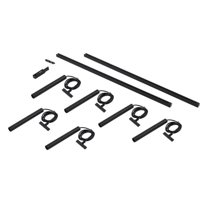 Modern railsysteem met 6 hanglampen zwart 1-fase - Slimline Keno