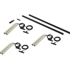 Modern railsysteem met 6 hanglampen beige met zwart 1-fase - Slimline Keno