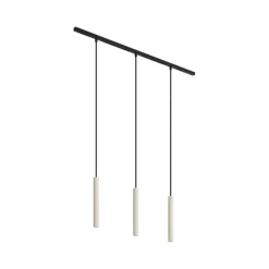 Modern railsysteem met 3 hanglampen beige met zwart 1-fase - Slimline Keno