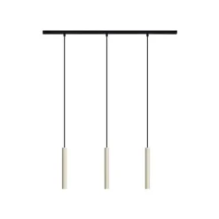 Modern railsysteem met 3 hanglampen beige met zwart 1-fase - Slimline Keno