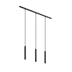 Modern railsysteem met 3 hanglampen zwart 1-fase - Slimline Keno