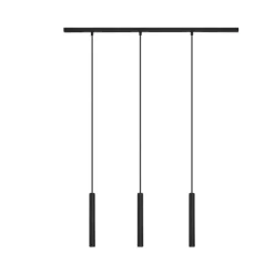 Modern railsysteem met 3 hanglampen zwart 1-fase - Slimline Keno