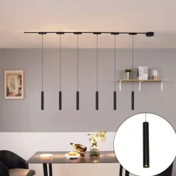 Modern railsysteem met 6 hanglampen zwart 1-fase - Magnetic Cassie