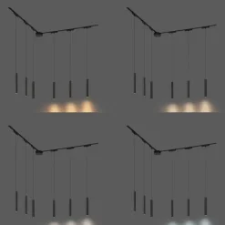 Modern railsysteem met 6 hanglampen zwart 1-fase - Magnetic Cassie